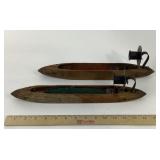 Repurposed Wooden Textile Loom Shuttles With Bobbi