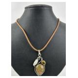 Sterling & semi-precious stone pendant, with