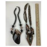 Beaded Necklaces With Shell Pendants and Stone