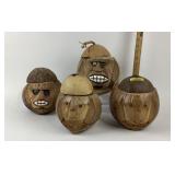 Coconut Monkey Carvings