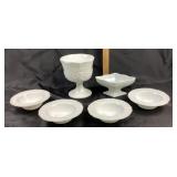 Milk Glass Compote, Bowls, Serving Dish