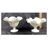 Westmoreland Milk Glass Pedestal Compote Bowls