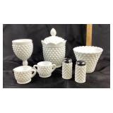 Milk Glass Hobnail Tableware and Serveware