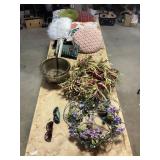 Decorative Pillows, Artificial Wreaths, Metal Stra