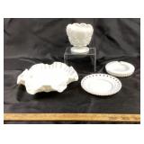 Westmoreland Milk Glass Candy Dish, Plate, Ashtray