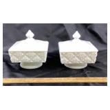Westmoreland Milk Glass Lidded Candy Dishes