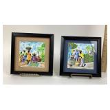 P. Henry Jamaican Market Watercolor Paintings