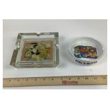 Art Deco Glass, and Ceramic Ashtrays With Las Vega