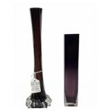 Amethyst Art Glass Vases With Purple Accents