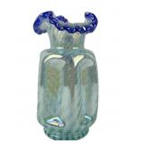 Fenton Irridescent opalescent Cobal blue ruffled