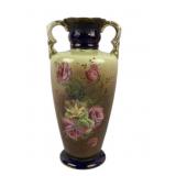 English Ceramic Vase with Floral Design