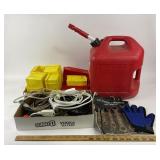 Gasoline Can, Storage Bins, Ratcheting Wrenches