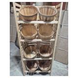 1/2 Bushel Basket Wood Display Rack With 8