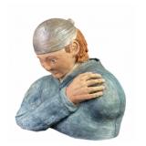 Large Sculpture of Man in Bandana, Hoodie