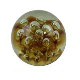 Art Glass Paperweight With Encased Bubbles