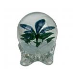 Bill Heinle Glass Paperweight With Flower Design