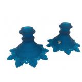 Westmoreland Electric Blue Satin Glass Candleholde
