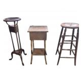 Wood Barber Table/Wash Stand, Bamboo Sewing