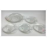 Glass Fish Shaped Plates and Platter