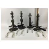 Bronze-Style Lamp Bases With Harps