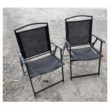 2 metal folding lawn chairs