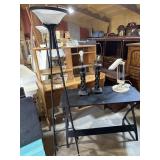 4 lamps; table, desk, floor