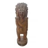 Carved Wood Native American Chief 56 in. Tall