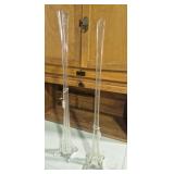 Glass Vases (2) 28 in. Tall - One Is Broke At The
