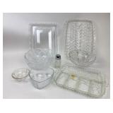 Pattern Glass Bowls, Heart Bowl, Glass Trays