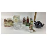 Chalkware Nativity Figures, Teapot, Avon Figurine