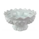 Fenton White Hobnail Milk Glass Candle Bowl