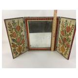 Hand-Painted Bohemian Style Folding Mirror Cabinet