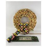 Floral Wreath, Easter Cross Wreath, Irish Blessing