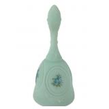Fenton Hand Painted Blue Rose Satin Glass Bell