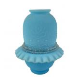 Fenton Blue Satin Glass Fairy Lamp