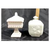 Milk Glass Lidded Candy Dishes