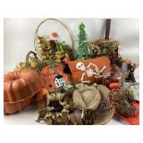 Fall And Halloween Decor With Baskets, Bundt Pan