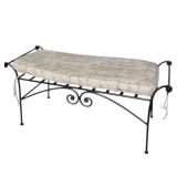 Wrought Iron Bench With Pad (20 in. X 44 in. X 21