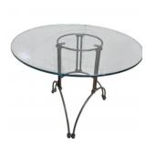 Metal Table Base With Glass Top 24 in. Across X