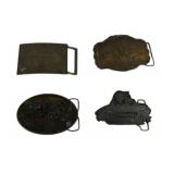 Cast Metal Belt Buckles Including Winchester