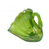 Green Indiana Tiara Glass Swan