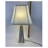 Marble Table Lamp With Fabric Shade