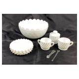 Milk Glass Hobnail Serving Pieces