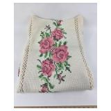 Hand Crochet Embroidery Blanket with Roses