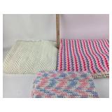 Hand Crochet Chevron and ruffle edge blankets, bab