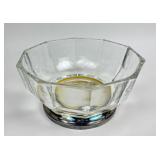 MCM Decagon 10-sided Crystal Bowl on Silver Plated