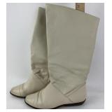 White Leather Knee-High Boots