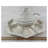 California Pottery Soup Tureen Lazy Susan Set