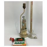 Porcelain and Metal Figurine Lamp, Holiday Flame B