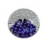 Elwood Indiana Bubble Art Glass Paperweight